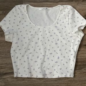cute crop floral tee